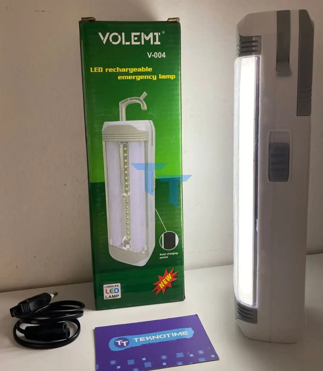 Güneş Enerjisi ve elektrik ile şarj edilebilen Beyaz LED Lamba - Işıldak